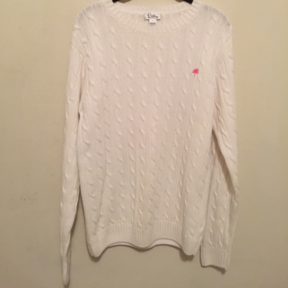 Lilly Pulitzer White Knit Sweater Large
